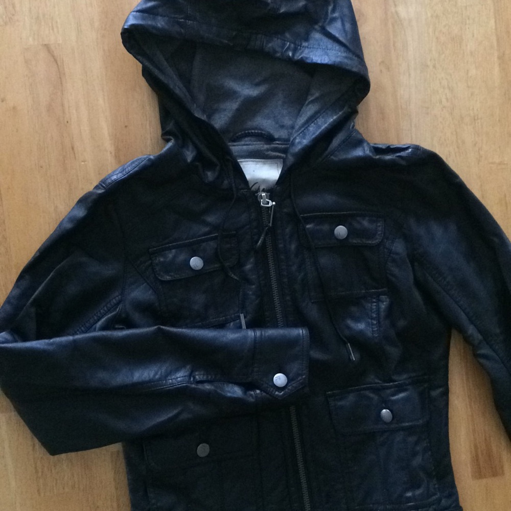 Black Leather (Pleather) Jacket